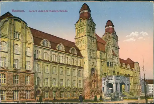 Ansichtskarte Bochum Strassen Partie Neues Knappschaftsgebäude 1920