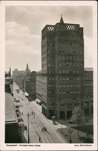 Düsseldorf Wilhelm-Marx-Haus Strassen Partie R. Kellner Echtfoto-AK 1940