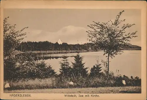 Postcard Hadersleben Haderslev Wittstedt See mit Kirche 1922