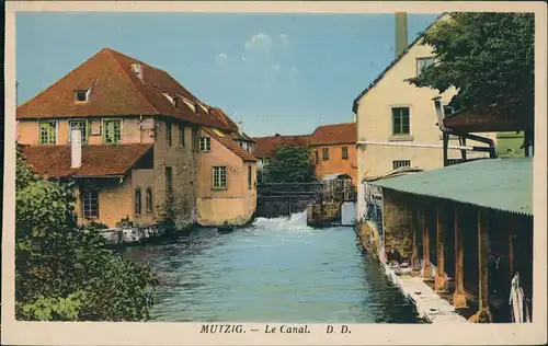 CPA Mutzig Le Canal - Wehr Häuser 1928