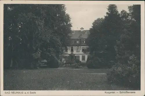 Ansichtskarte Neuhaus-Bad Neustadt a.d. Saale Kurgarten Schloßterrasse 1918