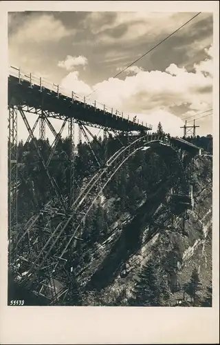 Ansichtskarte Rottenbuch Echelsbacher Brücke / Ammerhochbrücke im Bau 1931
