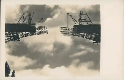 Rottenbuch Echelsbacher Brücke / Ammerhochbrücke im Bau Mittelstück 1931