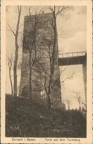 Ansichtskarte Durlach-Karlsruhe Turmberg - Turm 1925