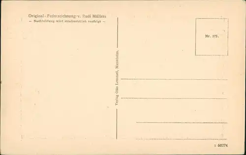 Ansichtskarte Baden-Baden Theater - Federzeichnung 1919