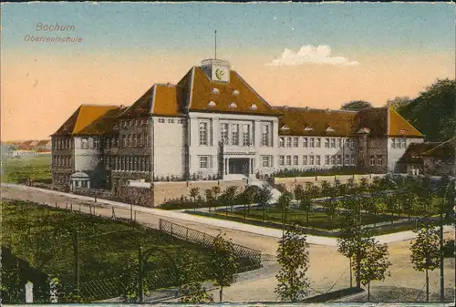 Bochum Partie a.d. Oberrealschule Schule Realschule Schulgebäude 1910