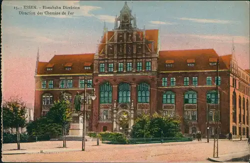 Essen (Ruhr) Eisenbahn Direktion Verwaltungsgebäude (frz. Karte) 1920