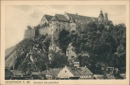 Ansichtskarte Heidenheim an der Brenz Stadt und Schloß Hellenstein 1922