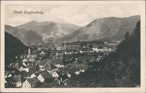 Ansichtskarte Kapfenberg Panorama Stadt und Fabriken 1924