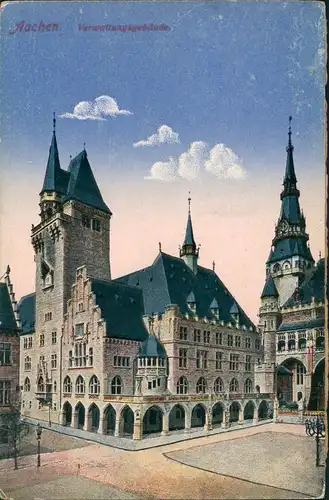 Ansichtskarte Aachen Straßen Partie am Verwaltungsgebäude Verwaltung 1910