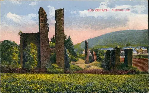 Ansichtskarte Jünkerath Panorama Fernansicht mit Burg Ruine 1920