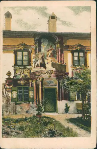Oberammergau Künstlerkarte Lüftimaler Bemaltes Haus Untere Dorfstraße 1920