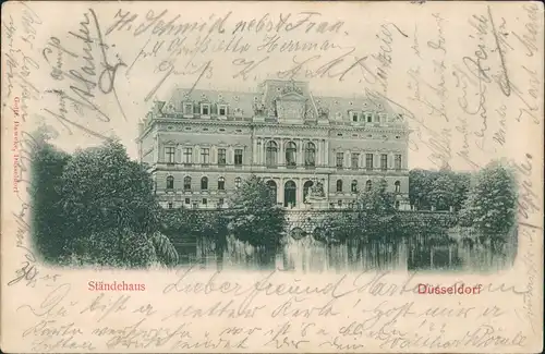 Ansichtskarte Düsseldorf Partie am Ständehaus 1900