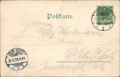 Ansichtskarte Düsseldorf Partie am Ständehaus 1900