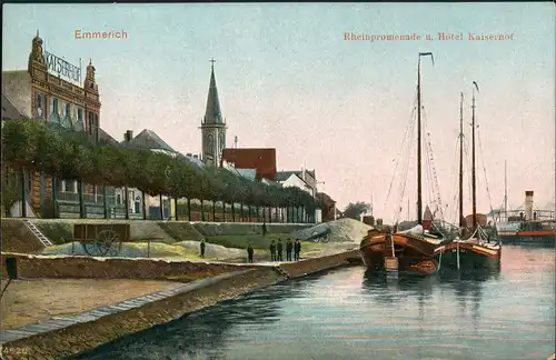 Emmerich (Rhein) Rhein Promenade Hotel Kaiserhof, Schiffe Anlegestelle 1910
