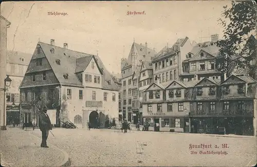 Ansichtskarte Frankfurt am Main Garküchenplatz - belebt 1909