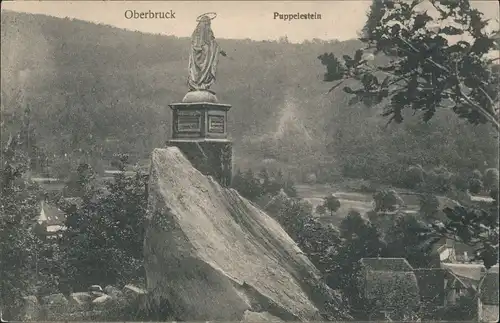 CPA Oberbruck Denkmal auf Felsen, Panorama, Puppelstein 1910