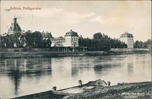 Ansichtskarte Hanau Schloß Philippsruhe Fluss Partie 1911