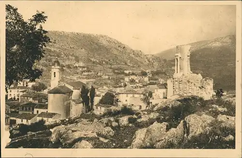 CPA La Turbie Vue générale et Trophée d'Auguste 1910