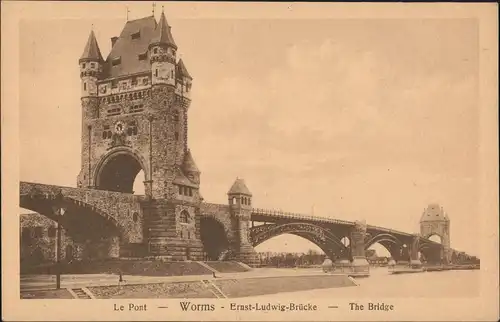 Ansichtskarte Worms Ernst-Ludwig-Brücke Le Pont The Bridge 1910