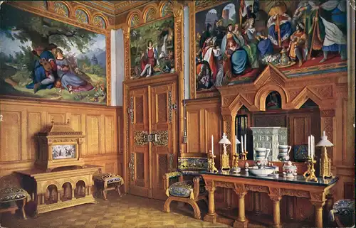 Ansichtskarte Schwangau Toilettenzimmer im Königlichen Schloß 1910