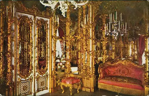 Ansichtskarte Chiemsee Ankleidezimmer im Königlichen Schloß 1910