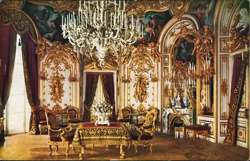 Ansichtskarte Chiemsee Speisezimmer im Königlichen Schloß 1910