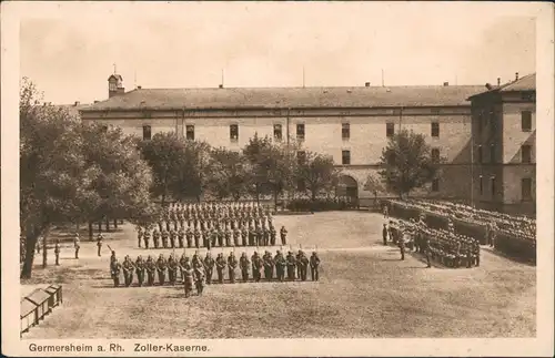 Germersheim Militär Propaganda Zoller-Kaserne Soldaten Aufstellung 1920
