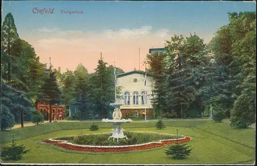 Ansichtskarte Krefeld Crefeld Partie mit Haus, Park im Tiergarten 1910