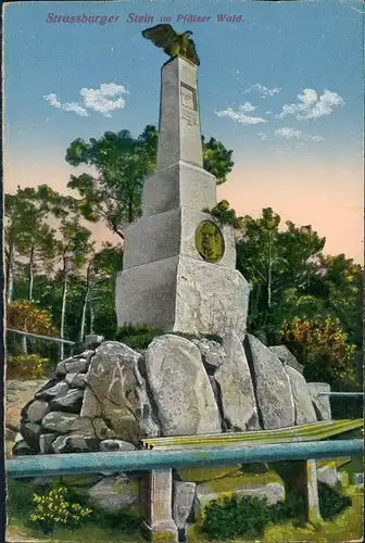 Ansichtskarte Edenkoben Strassburger Stein Pfälzer Wald Siegesdenkmal 1910