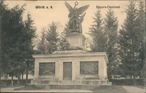 Wörth an der Sauer Wœrth Partie am Bayern-Denkmal, Monument 1910