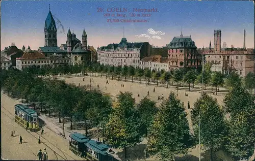 Köln Straßenbahn Tram Platz am Neumarkt 1915