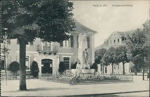 Kehl (Rhein) Partie mit Haus am Kriegerdenkmal Krieger-Denkmal 1910