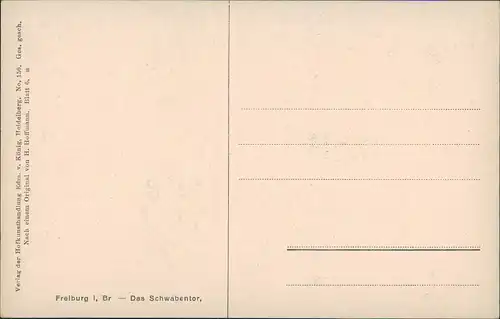 Freiburg im Breisgau Schwabentor Strasse belebt, signierte Künstlerkarte 1910