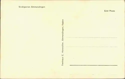Ansichtskarte Emmendingen Park Stadtgarten Blick zur Kirche Echtfoto-AK 1940
