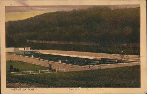 Ansichtskarte Wermelskirchen Partie am Freibad, Schwimmbad, Panorama 1920