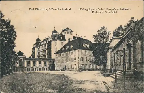 Ansichtskarte Bad Dürrheim Kurhaus und Salinehotel 1912