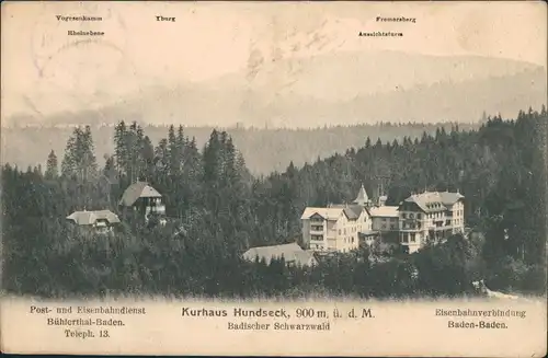 Ansichtskarte Hundseck Kurhaus, Vogesenkamm 1906