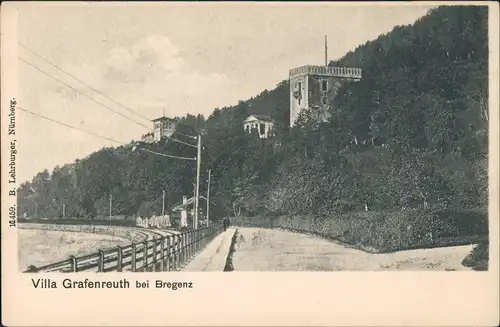 Ansichtskarte Bregenz Partie Strasse a.d. Villa Grafenreuth bei Bregenz 1900
