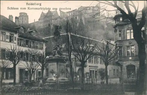 Ansichtskarte Heidelberg Kornmarkt 1911