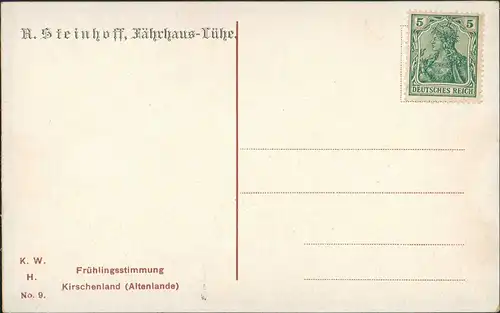 Ansichtskarte Lühe Ernte Altenlande 1907