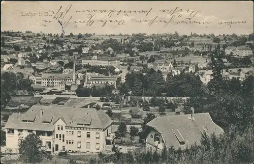 Ansichtskarte Lahr (Schwarzwald) Blick auf Stadt und Fabrik 1912