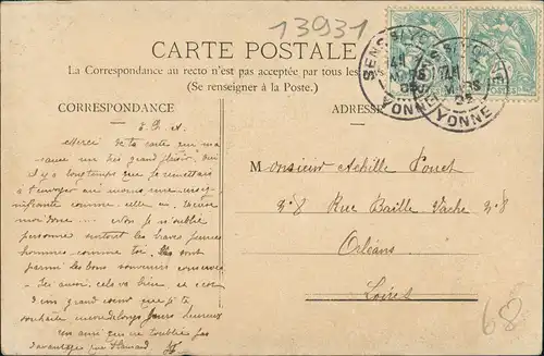 CPA Villeblevin Chateau Schloß 1922