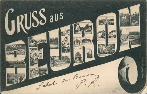 Ansichtskarte Beuron Mikroskopkarte Name 1913