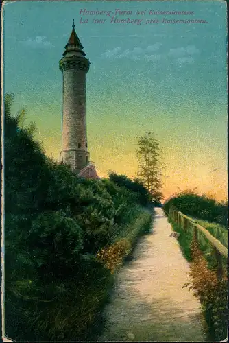 Ansichtskarte Kaiserslautern Fußweg am Humbergturm 1910