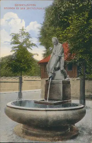 Ansichtskarte Kaiserslautern Brunnen an der Spittelmühle 1919