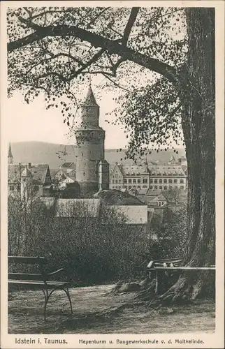 Ansichtskarte Idstein Hexenturm Baugewerkschule Moltkelinde 1922