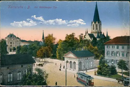 Ansichtskarte Karlsruhe Am Mühlberger Tor 1922