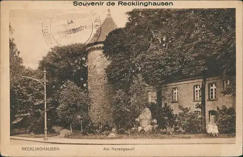 Ansichtskarte Recklinghausen Am Herzogwall 1923