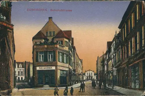 Ansichtskarte Euskirchen Bahnhofstraße - Geschäfte 1916